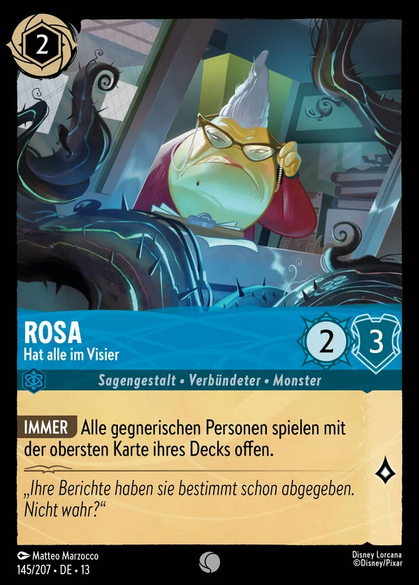 Rosa - Hat alle im Visier — Disney Lorcana Charakter card from Attack of the Vine!