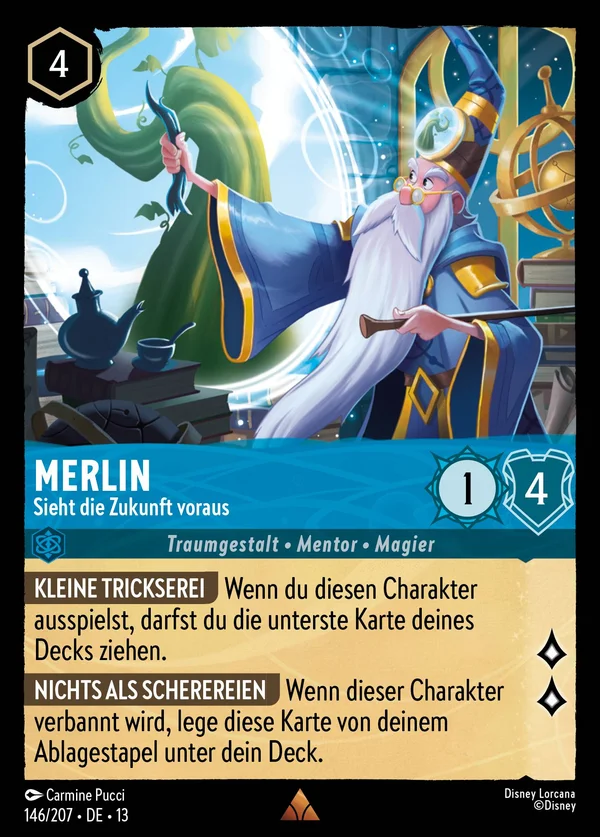 Merlin - Sieht die Zukunft voraus — Disney Lorcana Charakter card from Attack of the Vine!