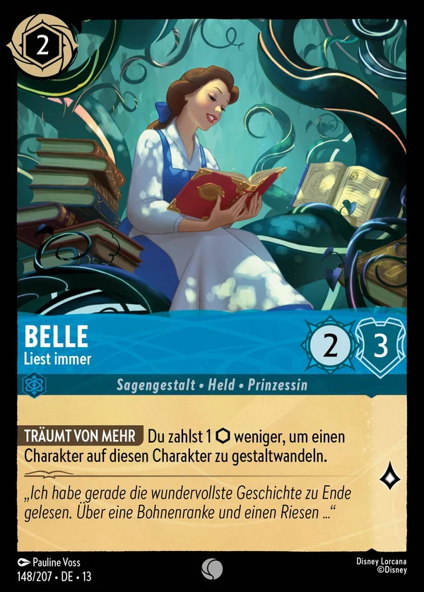 Belle - Liest immer — Disney Lorcana Charakter card from Attack of the Vine!