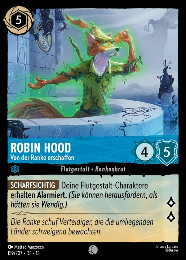 Robin Hood - Von der Ranke erschaffen — Disney Lorcana Charakter card from Attack of the Vine!
