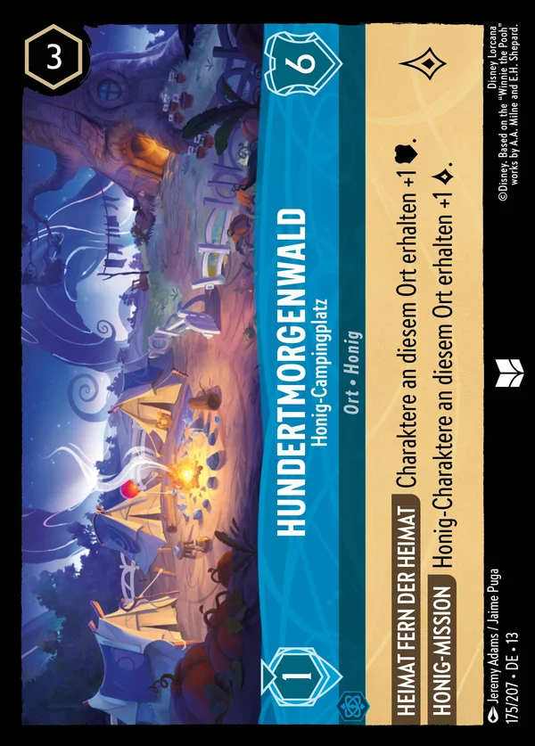 Hundertmorgenwald - Honig-Campingplatz — Disney Lorcana Ort card from Attack of the Vine!