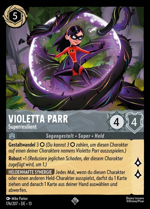 Violetta Parr - Superresilient — Disney Lorcana Charakter card from Attack of the Vine!