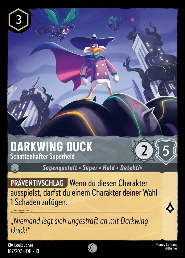 Darkwing Duck - Schattenhafter Superheld — Disney Lorcana Charakter card from Attack of the Vine!