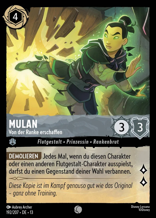 Mulan - Von der Ranke erschaffen — Disney Lorcana Charakter card from Attack of the Vine!