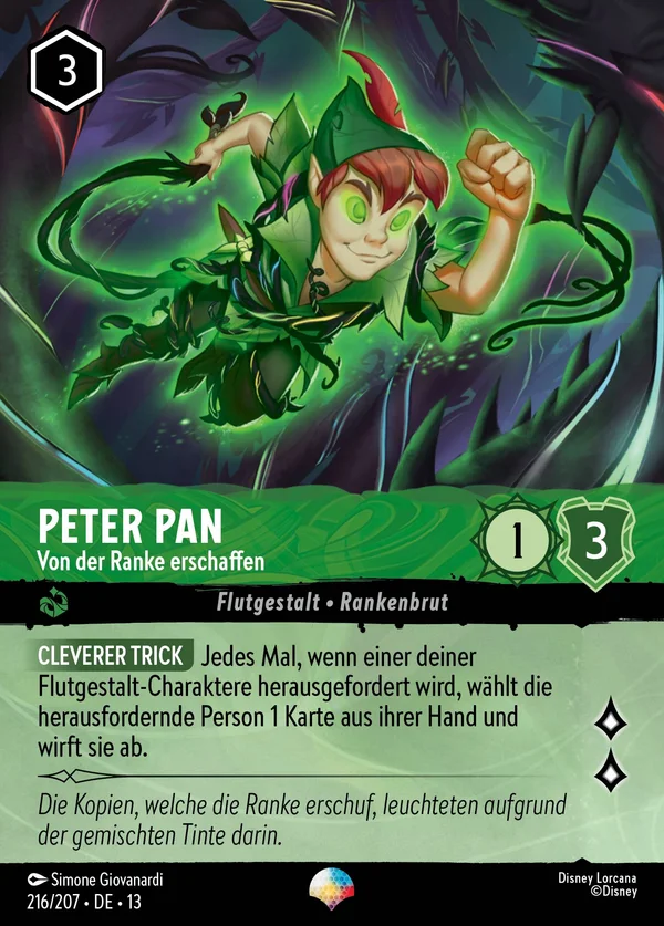 Peter Pan - Von der Ranke erschaffen — Disney Lorcana Charakter card from Attack of the Vine!