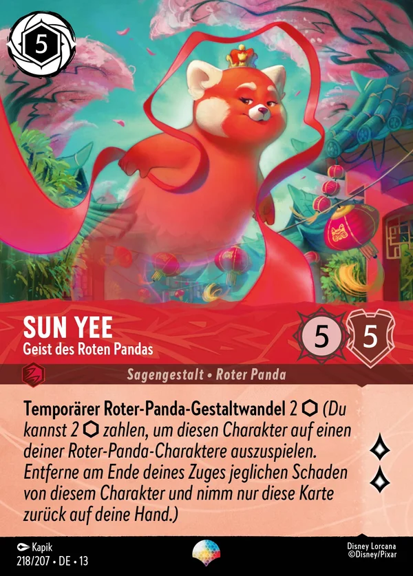 Sun Yee - Geist des Roten Pandas — Disney Lorcana Charakter card from Attack of the Vine!