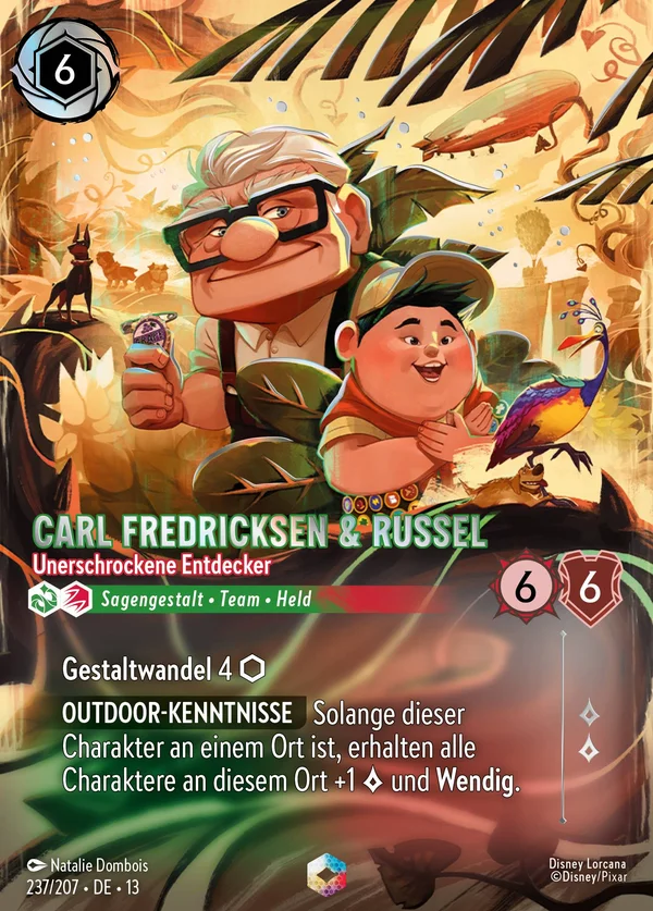 Carl Fredricksen & Russel - Unerschrockene Entdecker — Disney Lorcana Charakter card from Attack of the Vine!