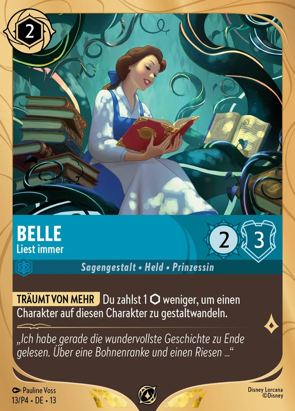 Belle - Liest immer — Disney Lorcana Charakter card from Attack of the Vine!