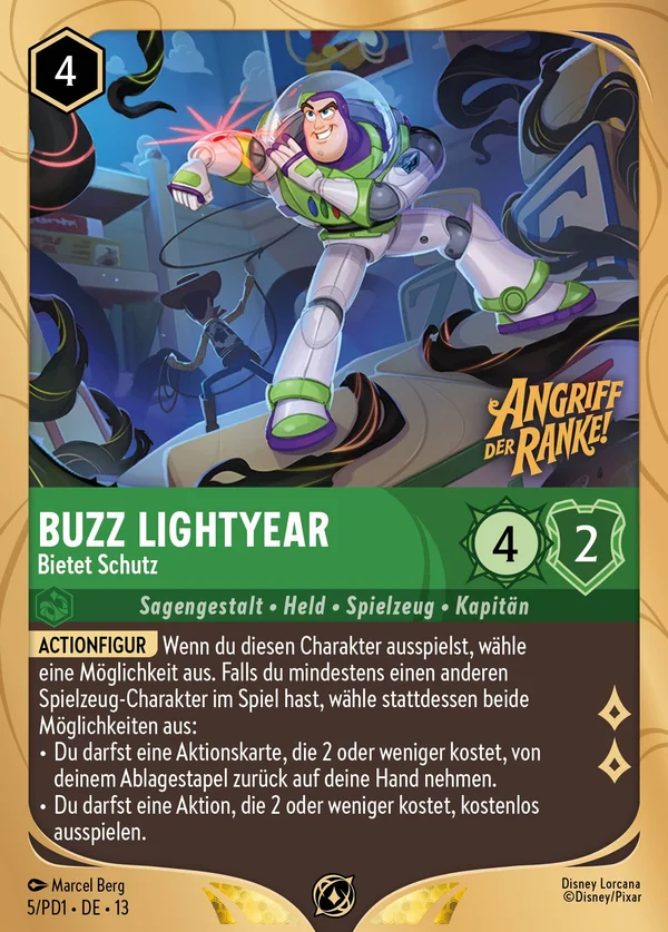 Buzz Lightyear - Bietet Schutz — Disney Lorcana Charakter card from Attack of the Vine!