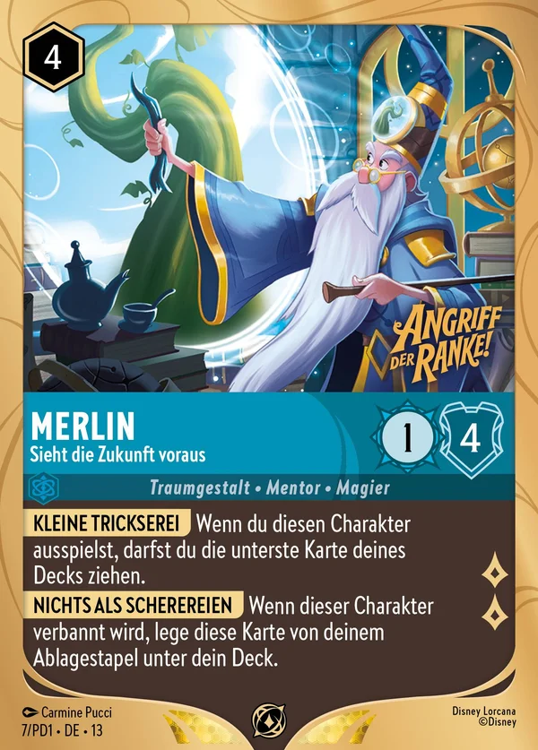 Merlin - Sieht die Zukunft voraus — Disney Lorcana Charakter card from Attack of the Vine!
