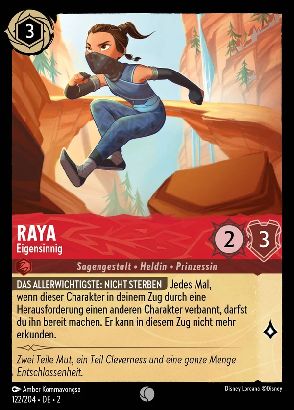 Raya - Eigensinnig — Disney Lorcana Charakter card from Rise of the Floodborn