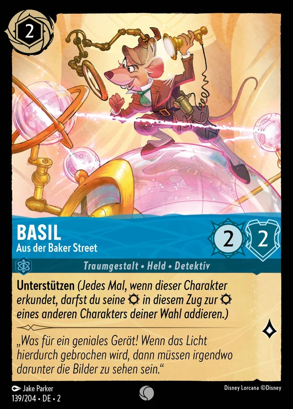 Basil - Aus der Baker Street — Disney Lorcana Charakter card from Rise of the Floodborn