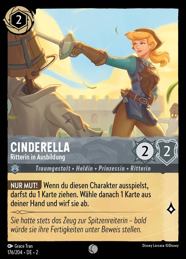 Cinderella - Ritterin in Ausbildung — Disney Lorcana Charakter card from Rise of the Floodborn