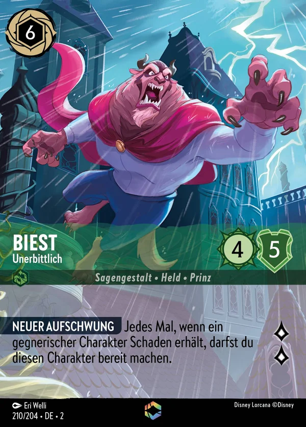 Biest - Unerbittlich — Disney Lorcana Charakter card from Rise of the Floodborn