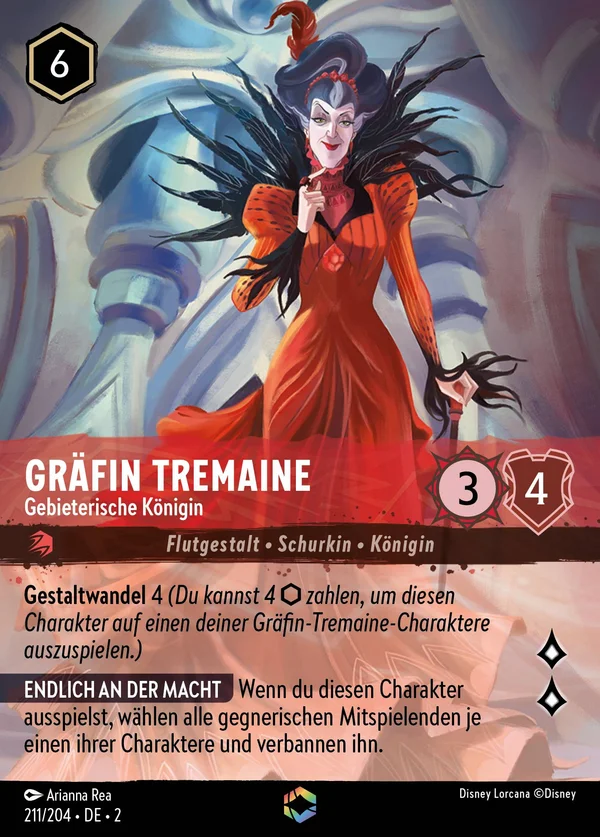Gräfin Tremaine - Gebieterische Königin — Disney Lorcana Charakter card from Rise of the Floodborn