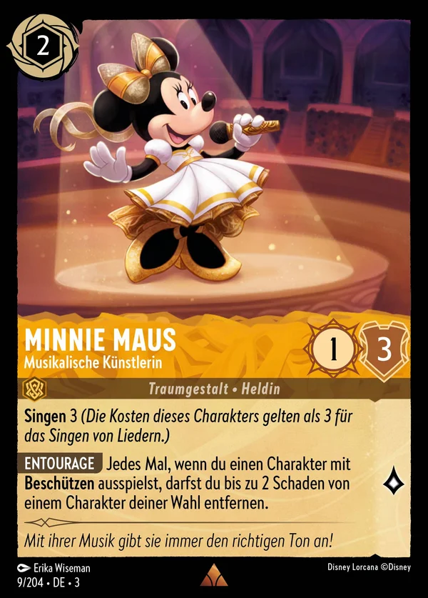 Minnie Maus - Musikalische Künstlerin — Disney Lorcana Charakter card from Into the Inklands