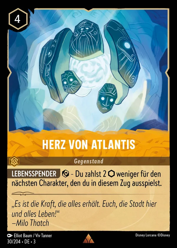 Herz von Atlantis — Disney Lorcana Gegenstand card from Into the Inklands