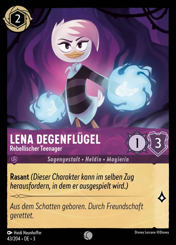 Lena Degenflügel - Rebellischer Teenager — Disney Lorcana Charakter card from Into the Inklands