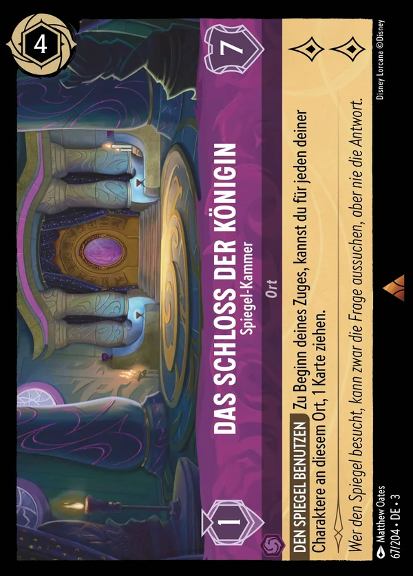 Das Schloss der Königin - Spiegel-Kammer — Disney Lorcana Ort card from Into the Inklands
