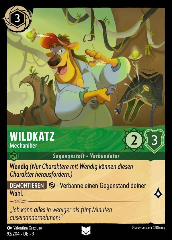 Wildkatz - Mechaniker — Disney Lorcana Charakter card from Into the Inklands