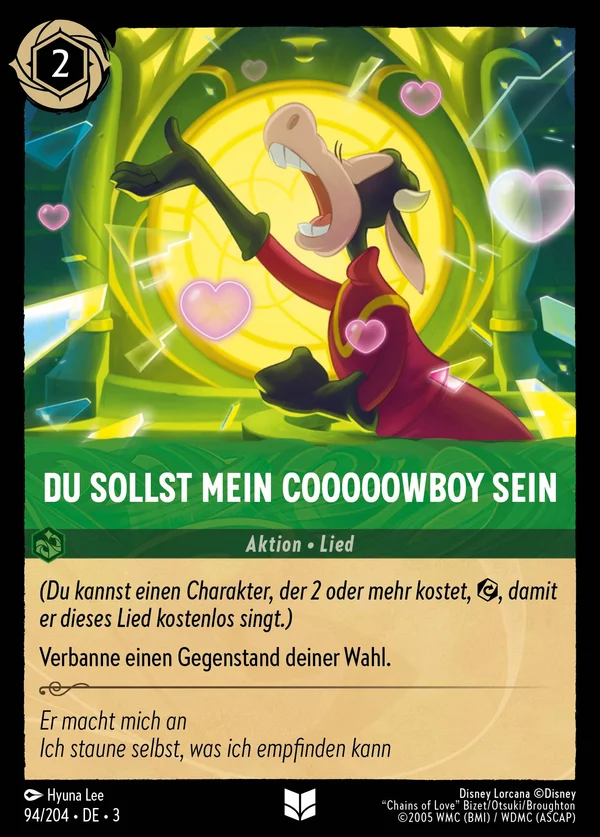 Du sollst mein Cooooowboy sein — Disney Lorcana Aktion card from Into the Inklands
