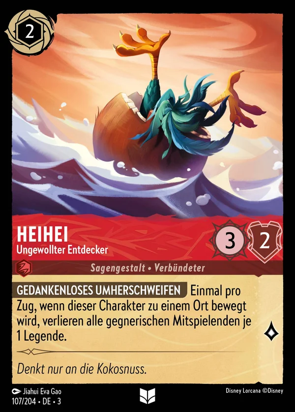 HeiHei - Ungewollter Entdecker — Disney Lorcana Charakter card from Into the Inklands