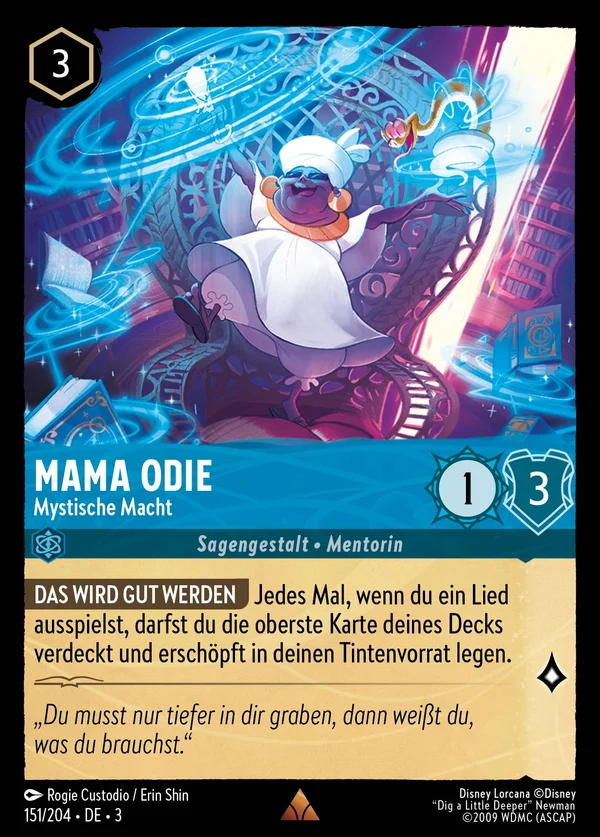 Mama Odie - Mystische Macht — Disney Lorcana Charakter card from Into the Inklands