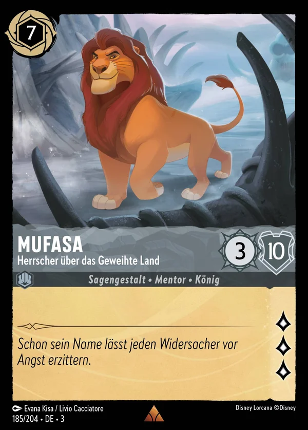 Mufasa - Herrscher über das Geweihte Land — Disney Lorcana Charakter card from Into the Inklands