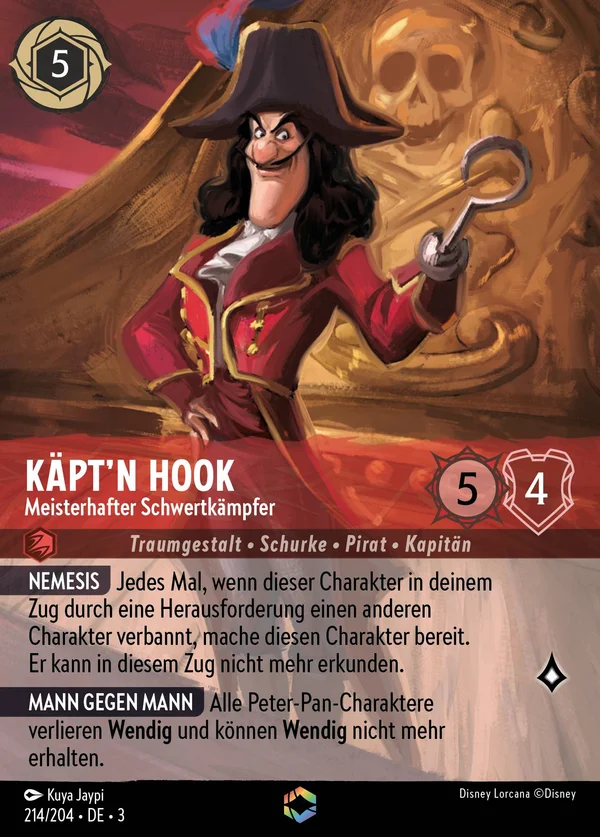 Käpt'n Hook - Meisterhafter Schwertkämpfer — Disney Lorcana Charakter card from Into the Inklands