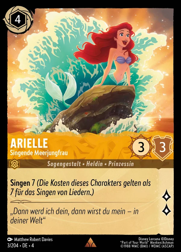Arielle - Singende Meerjungfrau — Disney Lorcana Charakter card from Ursula's Return