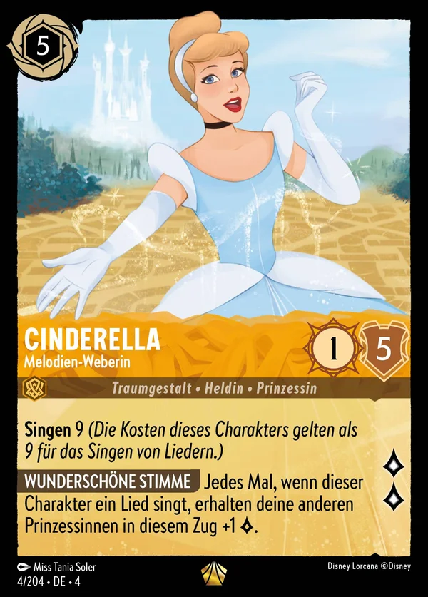 Cinderella - Melodien-Weberin — Disney Lorcana Charakter card from Ursula's Return