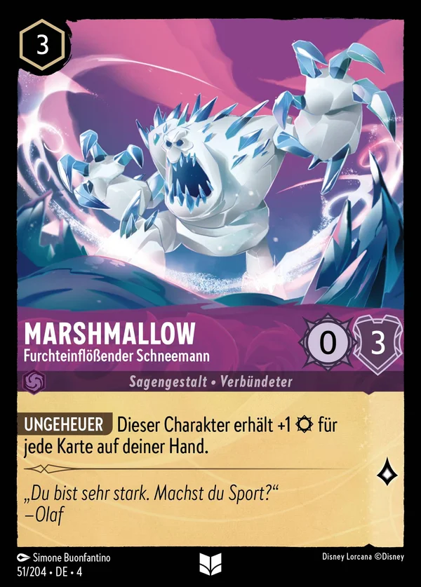 Marshmallow - Furchteinflößender Schneemann — Disney Lorcana Charakter card from Ursula's Return