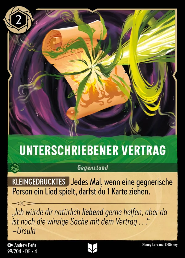 Unterschriebener Vertrag — Disney Lorcana Gegenstand card from Ursula's Return