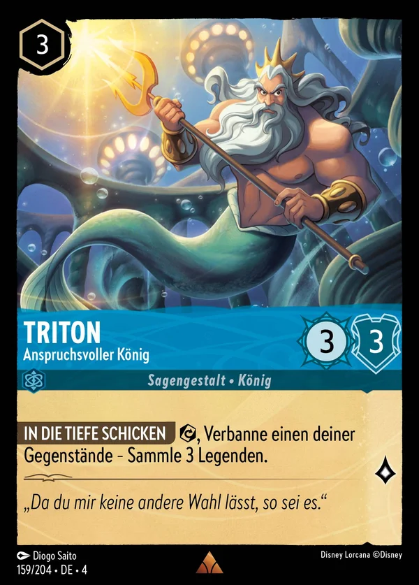 Triton - Anspruchsvoller König — Disney Lorcana Charakter card from Ursula's Return
