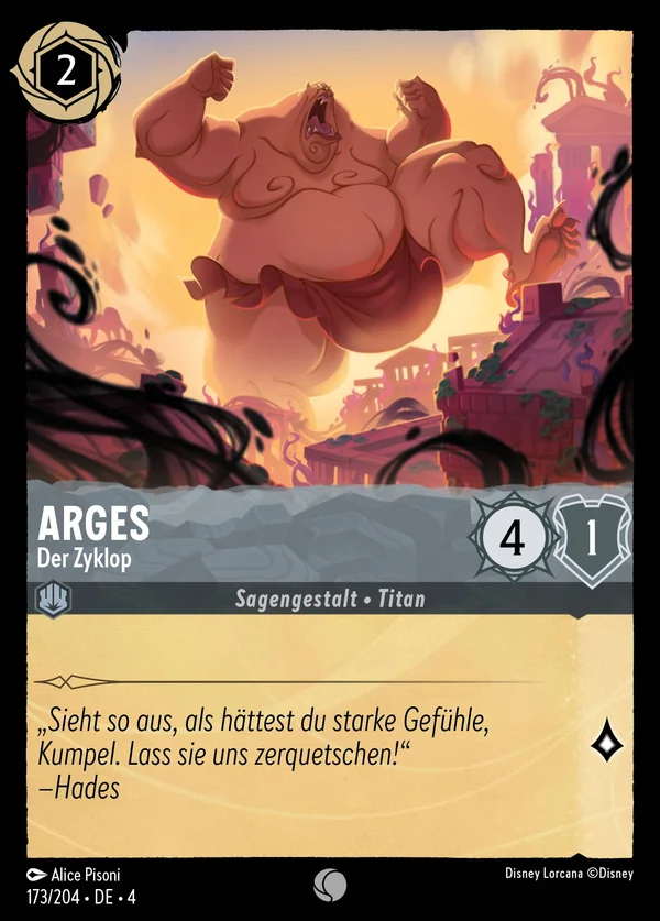 Arges - Der Zyklop — Disney Lorcana Charakter card from Ursula's Return