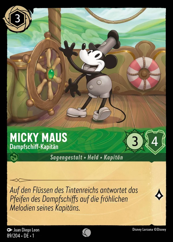 Micky Maus - Dampfschiff-Kapitän — Disney Lorcana Charakter card from The First Chapter