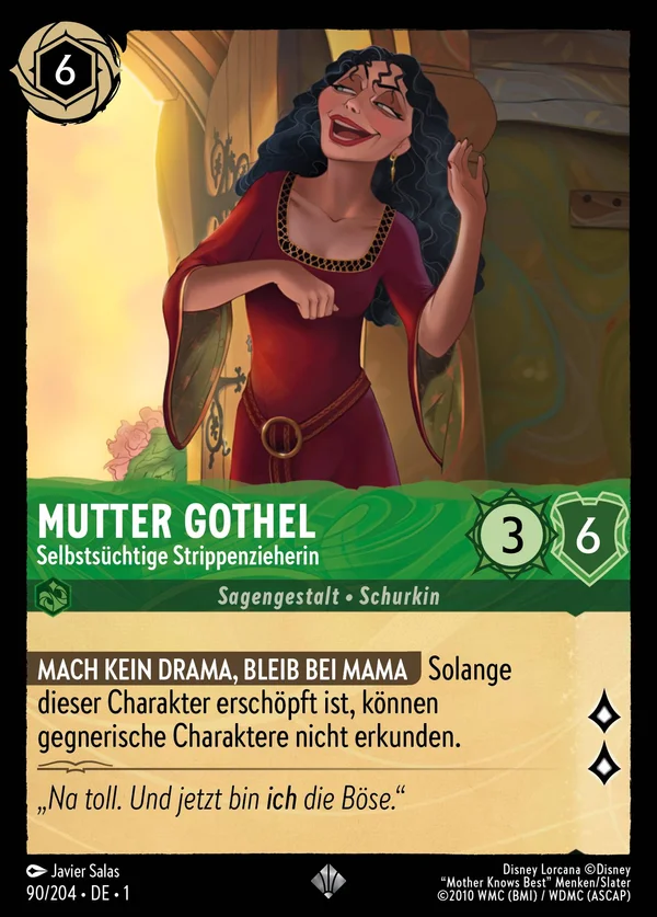 Mutter Gothel - Selbstsüchtige Strippenzieherin — Disney Lorcana Charakter card from The First Chapter