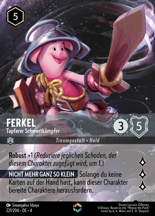 Ferkel - Tapferer Schwertkämpfer — Disney Lorcana Charakter card from Ursula's Return
