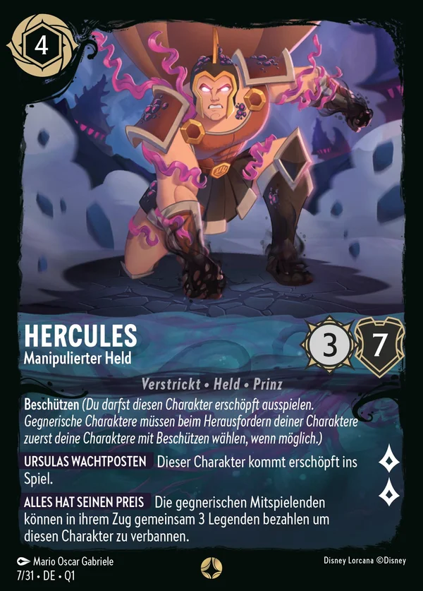 Hercules - Manipulierter Held — Disney Lorcana Charakter card from Illumineer's Quest: Deep Trouble