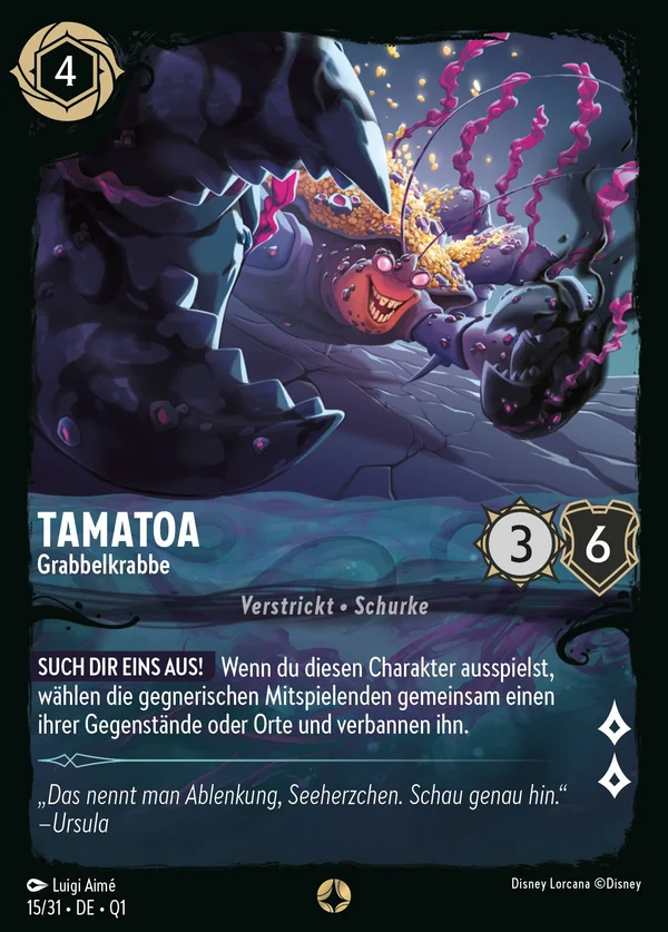 Tamatoa - Grabbelkrabbe — Disney Lorcana Charakter card from Illumineer's Quest: Deep Trouble