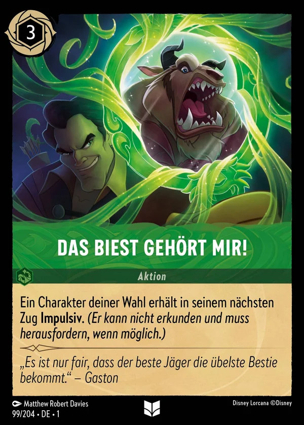 Das Biest gehört mir! — Disney Lorcana Aktion card from The First Chapter