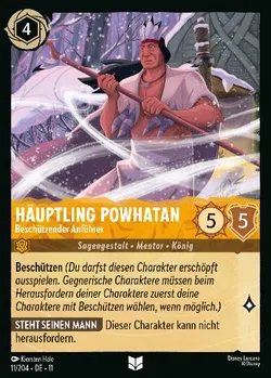 Häuptling Powhatan - Beschützender Anführer