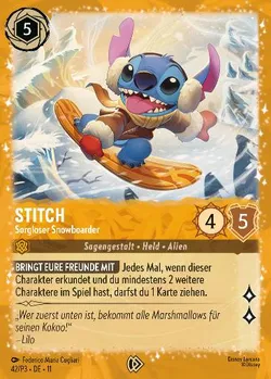 Stitch - Sorgloser Snowboarder
