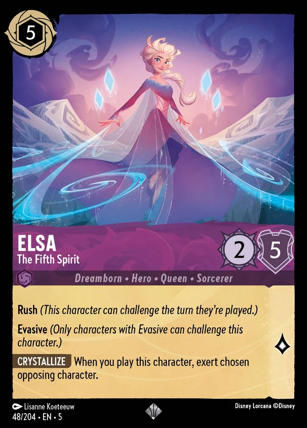 Elsa - Il Quinto Spirito — Disney Lorcana Personaggio card from Shimmering Skies