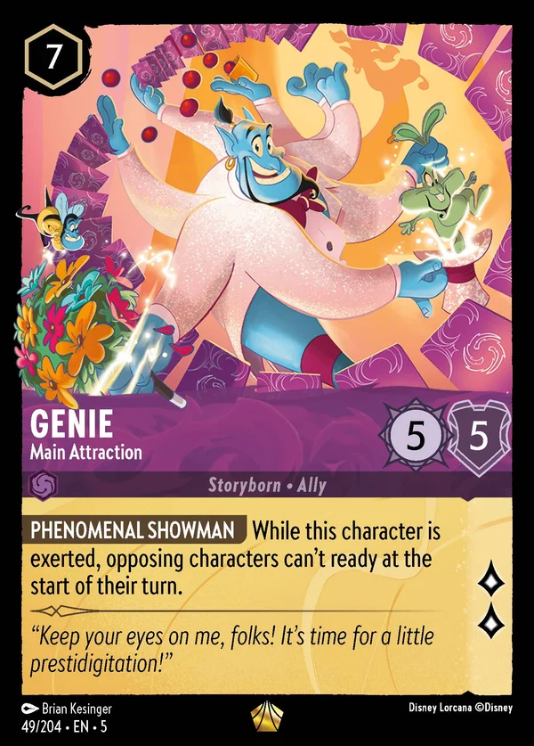 Genio - Attrazione Principale — Disney Lorcana Personaggio card from Shimmering Skies