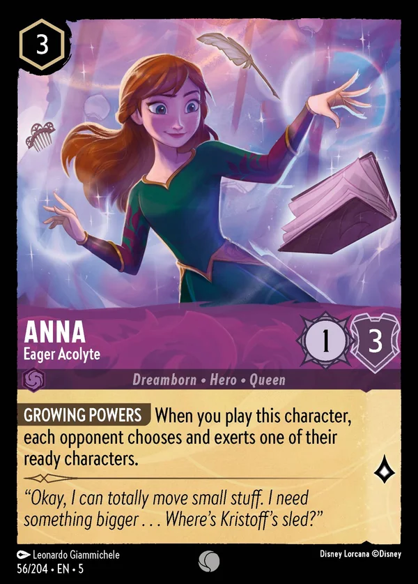 Anna - Discepola Entusiasta — Disney Lorcana Personaggio card from Shimmering Skies