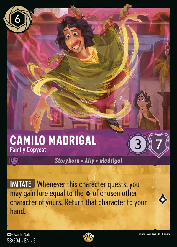 Camilo Madrigal - Copione di Famiglia — Disney Lorcana Personaggio card from Shimmering Skies
