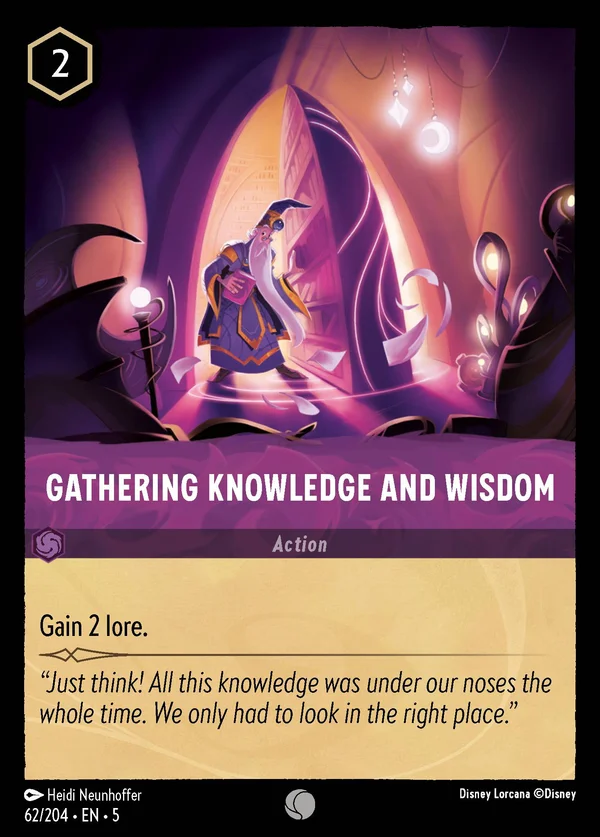 Ottenere Sapere e Saggezza — Disney Lorcana Azione card from Shimmering Skies