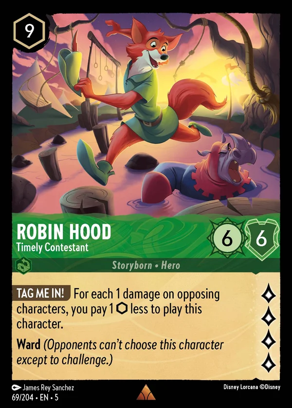 Robin Hood - Concorrente Tempestivo — Disney Lorcana Personaggio card from Shimmering Skies