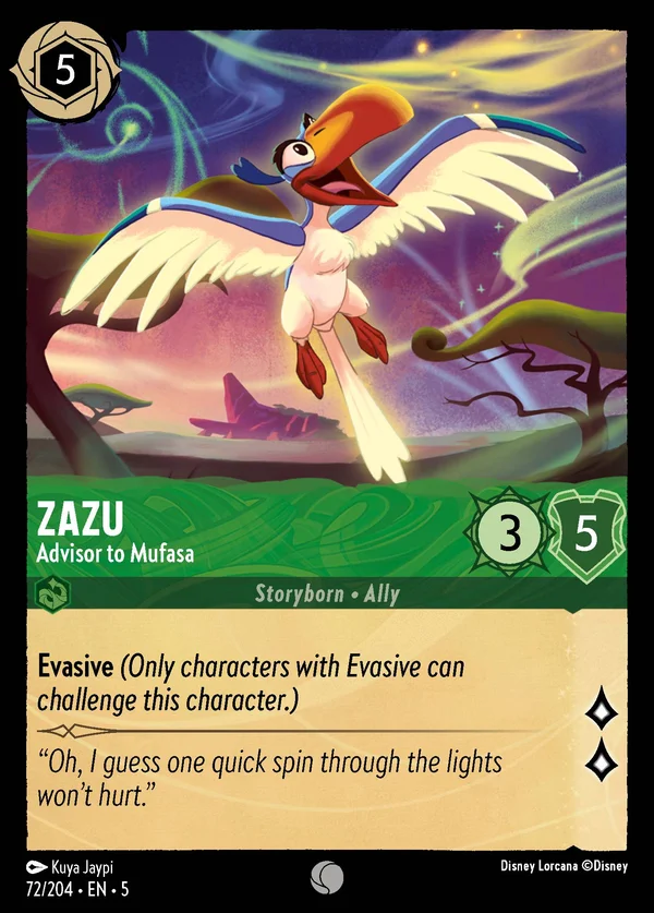 Zazu - Consigliere di Mufasa — Disney Lorcana Personaggio card from Shimmering Skies